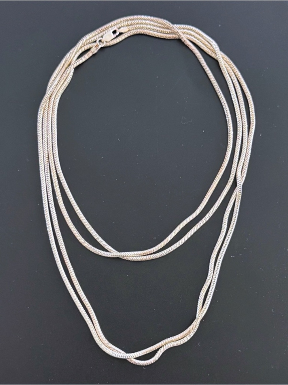 Milor Italy 925 Sterling Silver Snake Chain Opera Necklace 60”